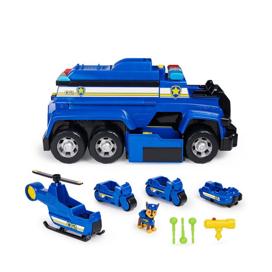 Spin Master  Paw Patrol 5-In-1-Polizeifahrzeug Von Chase, 4 Mini Fahrzeuge Plus Polizeicruiser Plus Chase Figur 