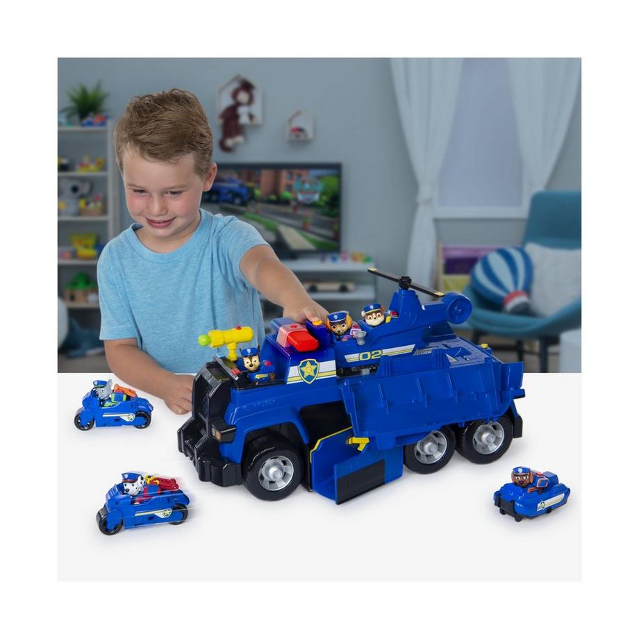 Spin Master  Paw Patrol 5-In-1-Polizeifahrzeug Von Chase, 4 Mini Fahrzeuge Plus Polizeicruiser Plus Chase Figur 