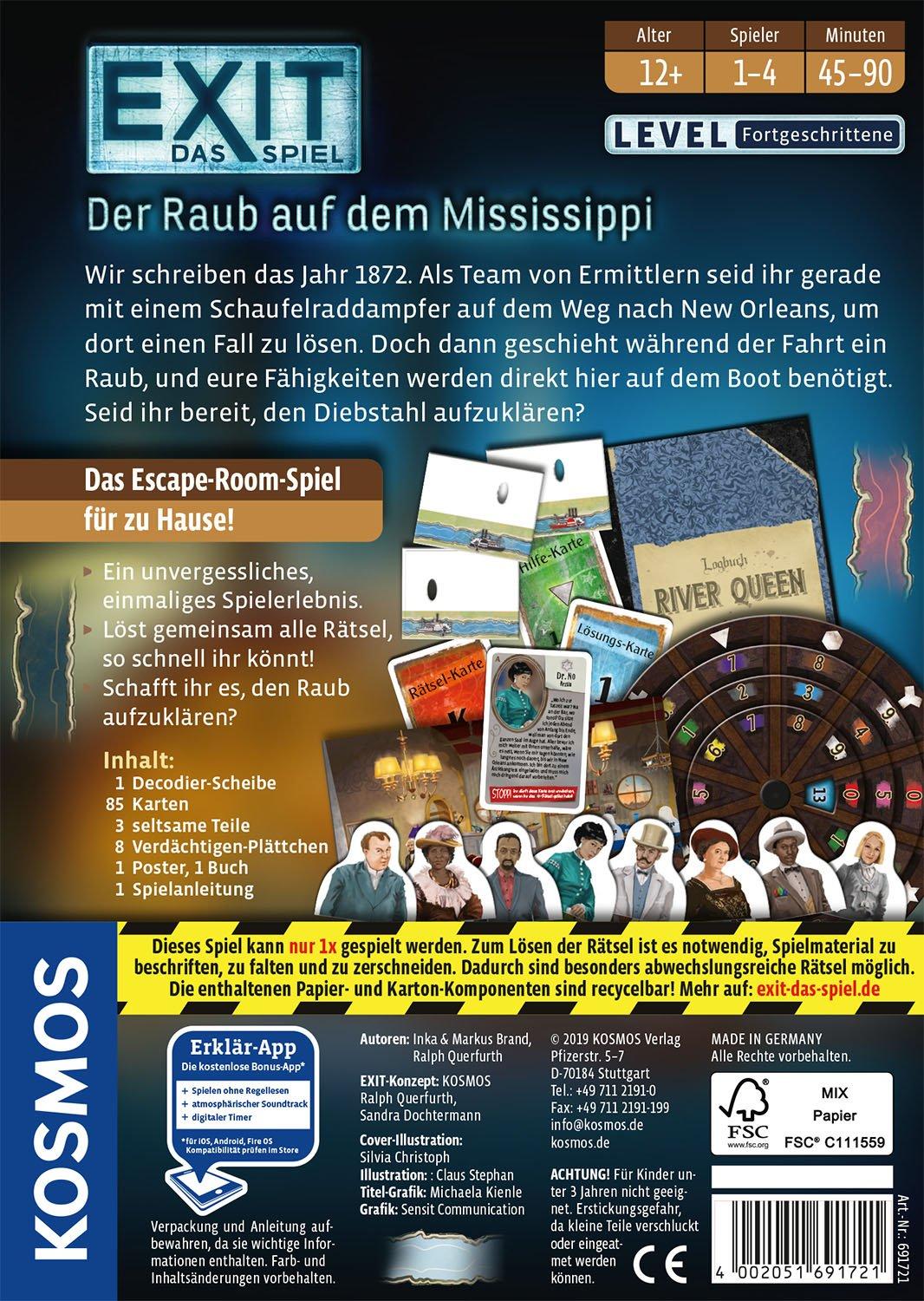 Kosmos  EXIT, Das Spiel: Der Raub auf dem Mississippi, Deutsch 