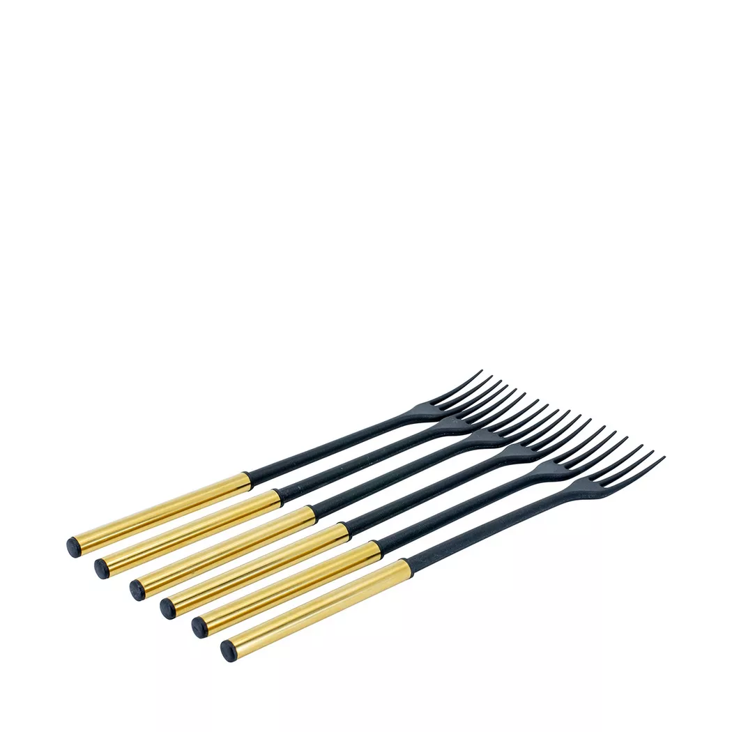 Kadastar - Lot fourchettes fondue au fromage, 26cm, Or