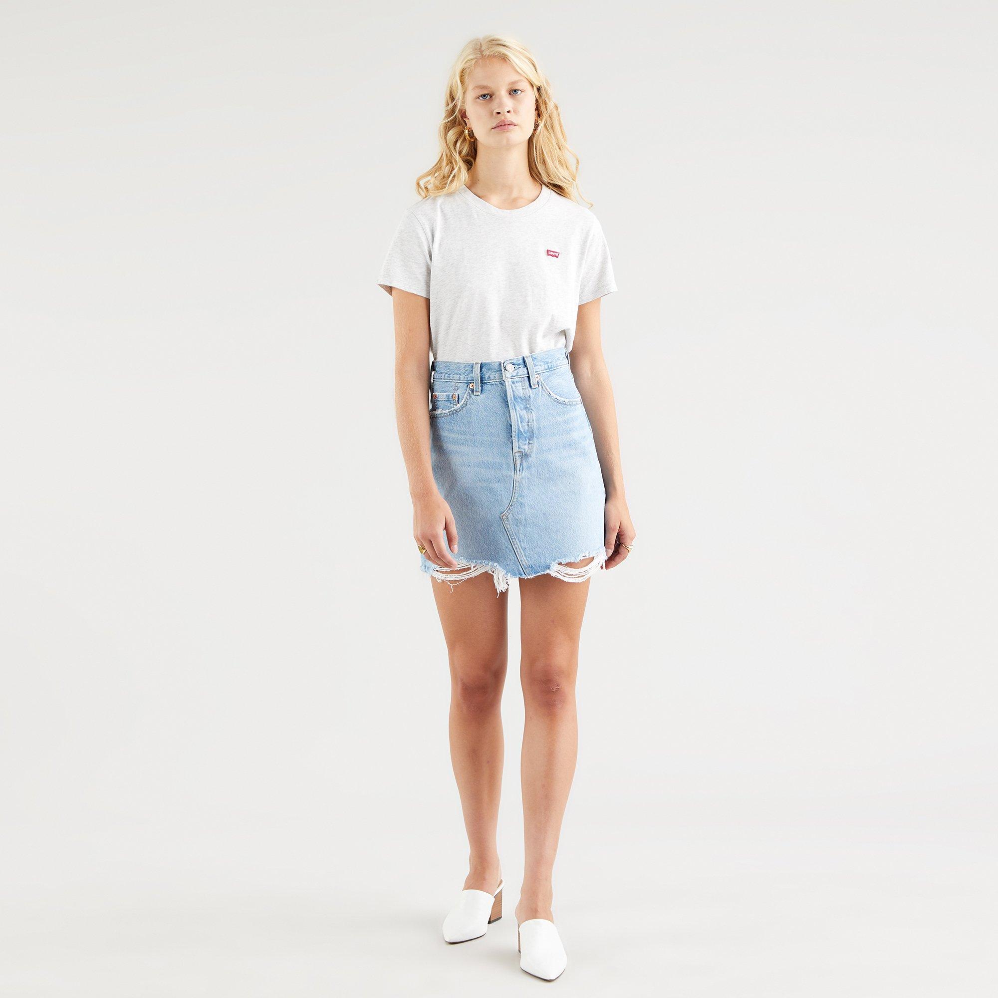 Image of Kurzer Jeansrock Damen Hellblau 23
