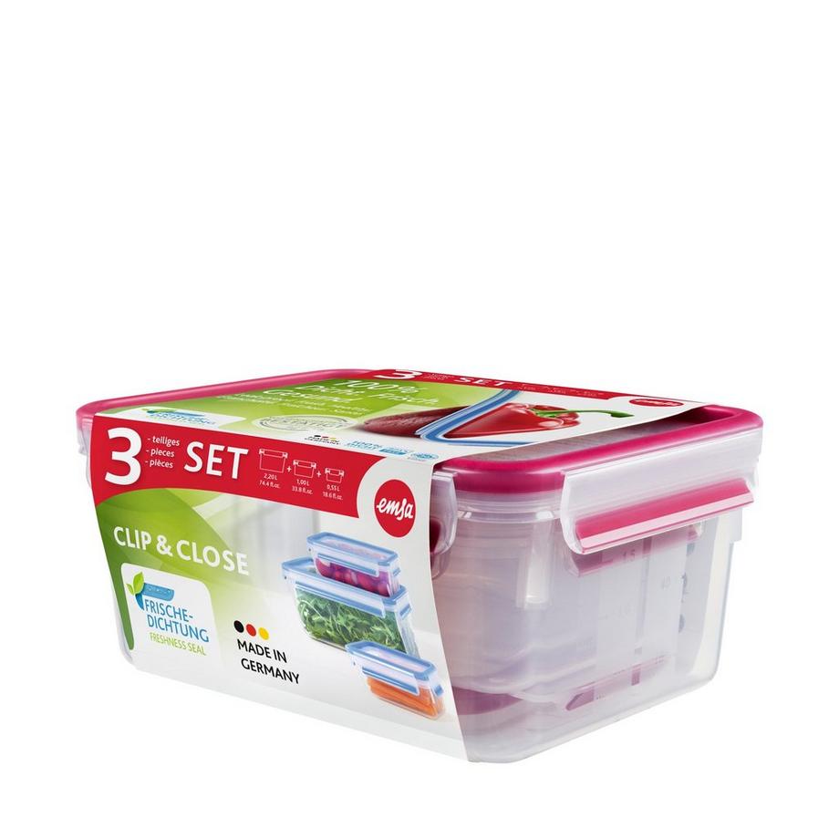 emsa Lot de boîtes Clip&Close 