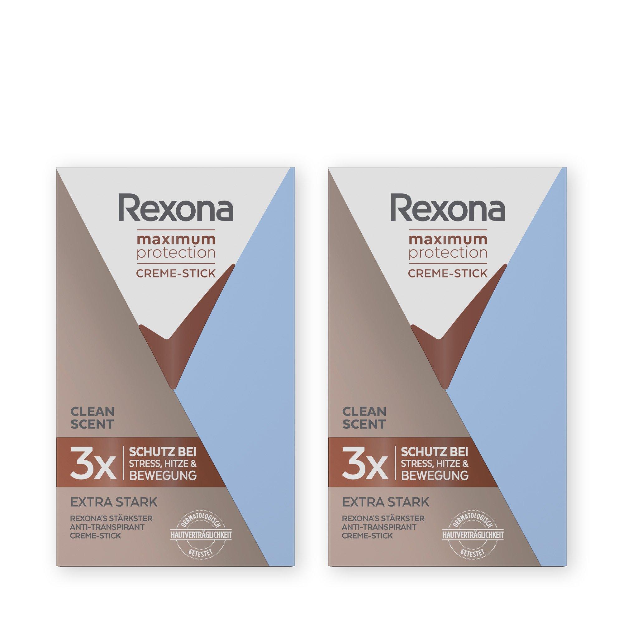 Image of Rexona Max pro Ci Scent Maximum Protection Clean Scent Creme-Stick Duo - 2X45ML