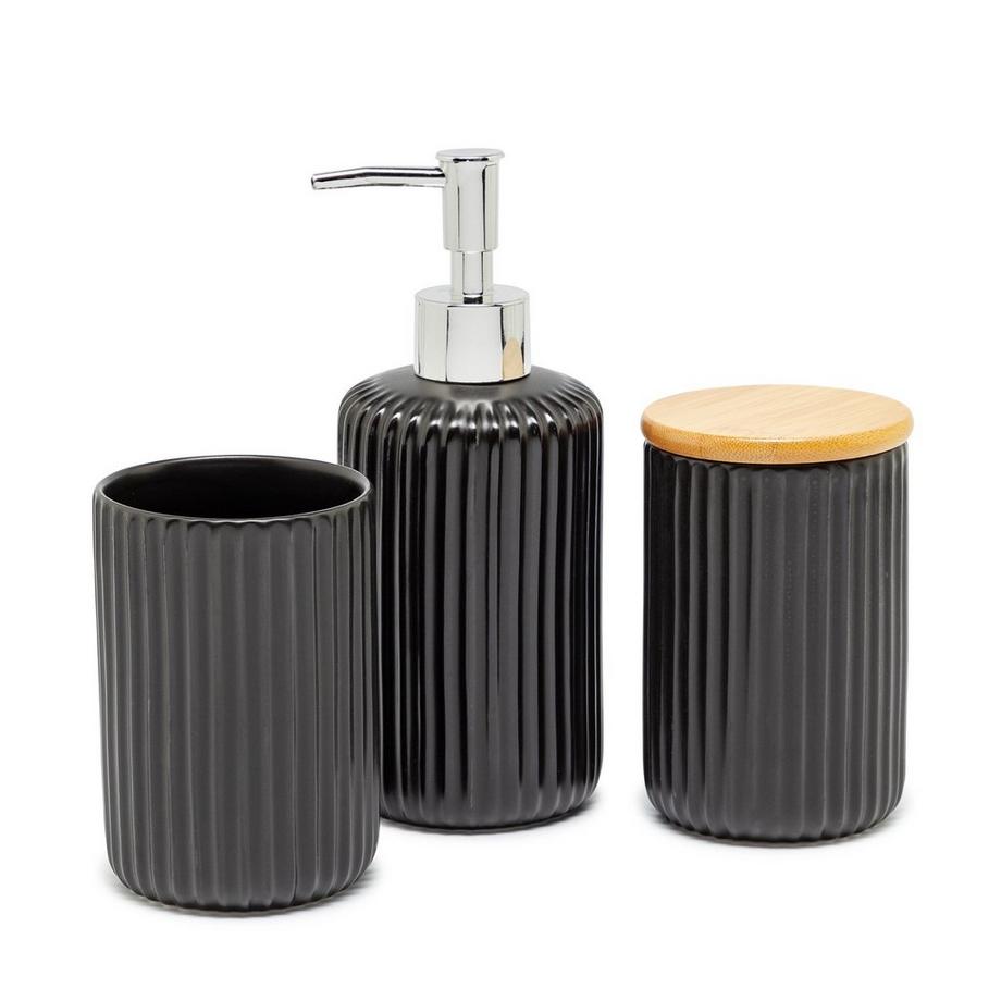 Manor Natur 3-teilig Badezimmer-Zubehör Set 