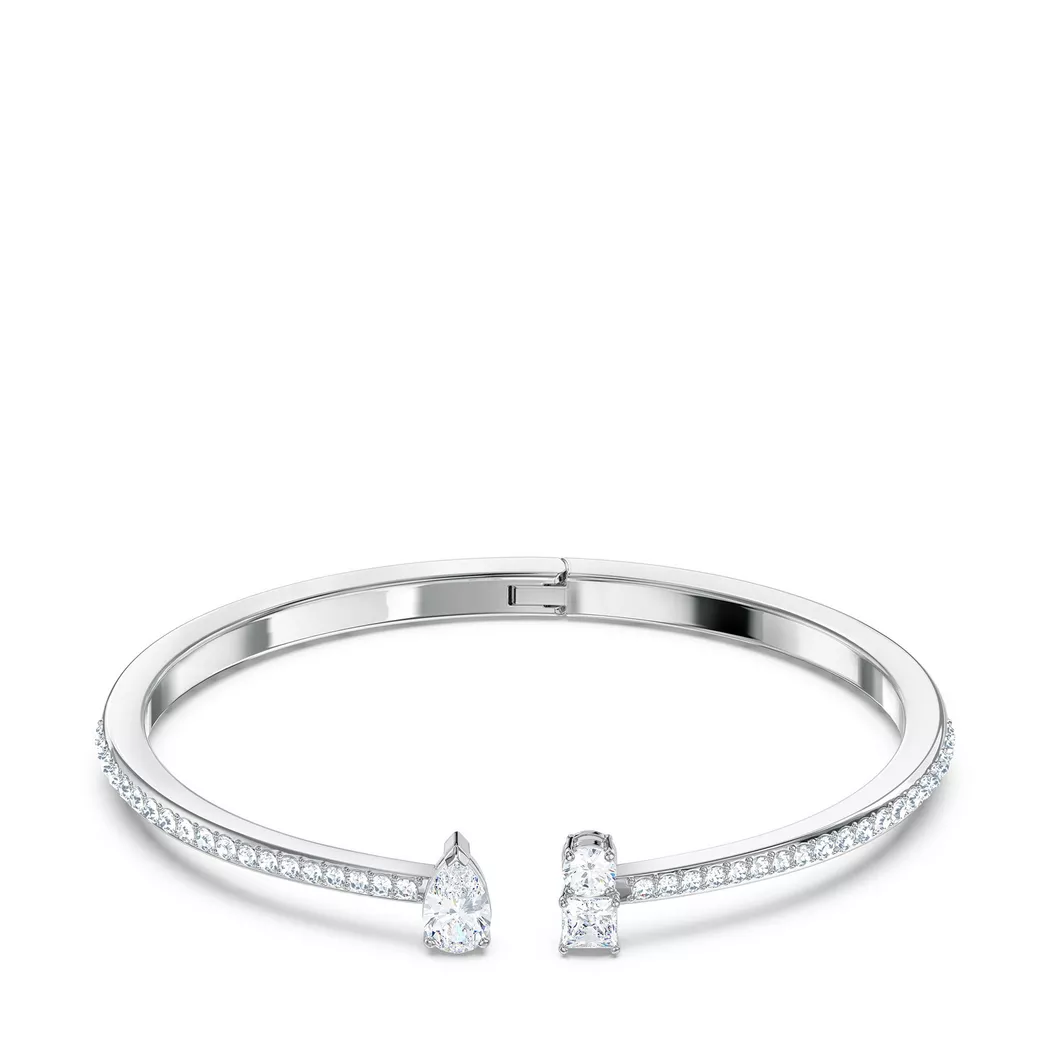 Armband SWAROVSKI "Mesmera Attract" Gr. M, silber (metallfarben, kristallweiß, kristallweiß), Armbänder, Damen, M, Metall, glitzernd, glänzend, Armband, mit Swarovski Kristall