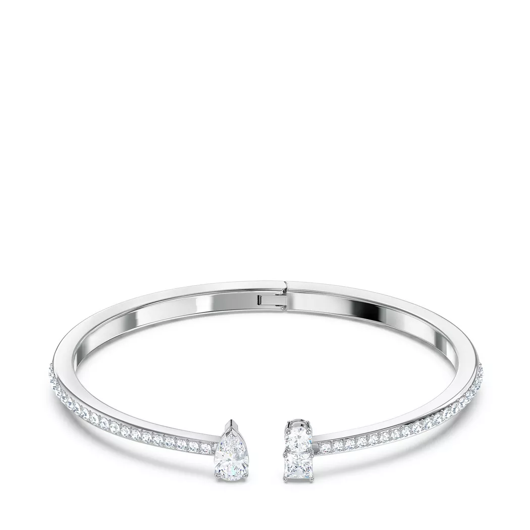 Armband SWAROVSKI "Mesmera Attract" Gr. L, silber (metallfarben, kristallweiß, kristallweiß), Armbänder, Damen, L, Metall, glitzernd, glänzend, Armband, mit Swarovski Kristall