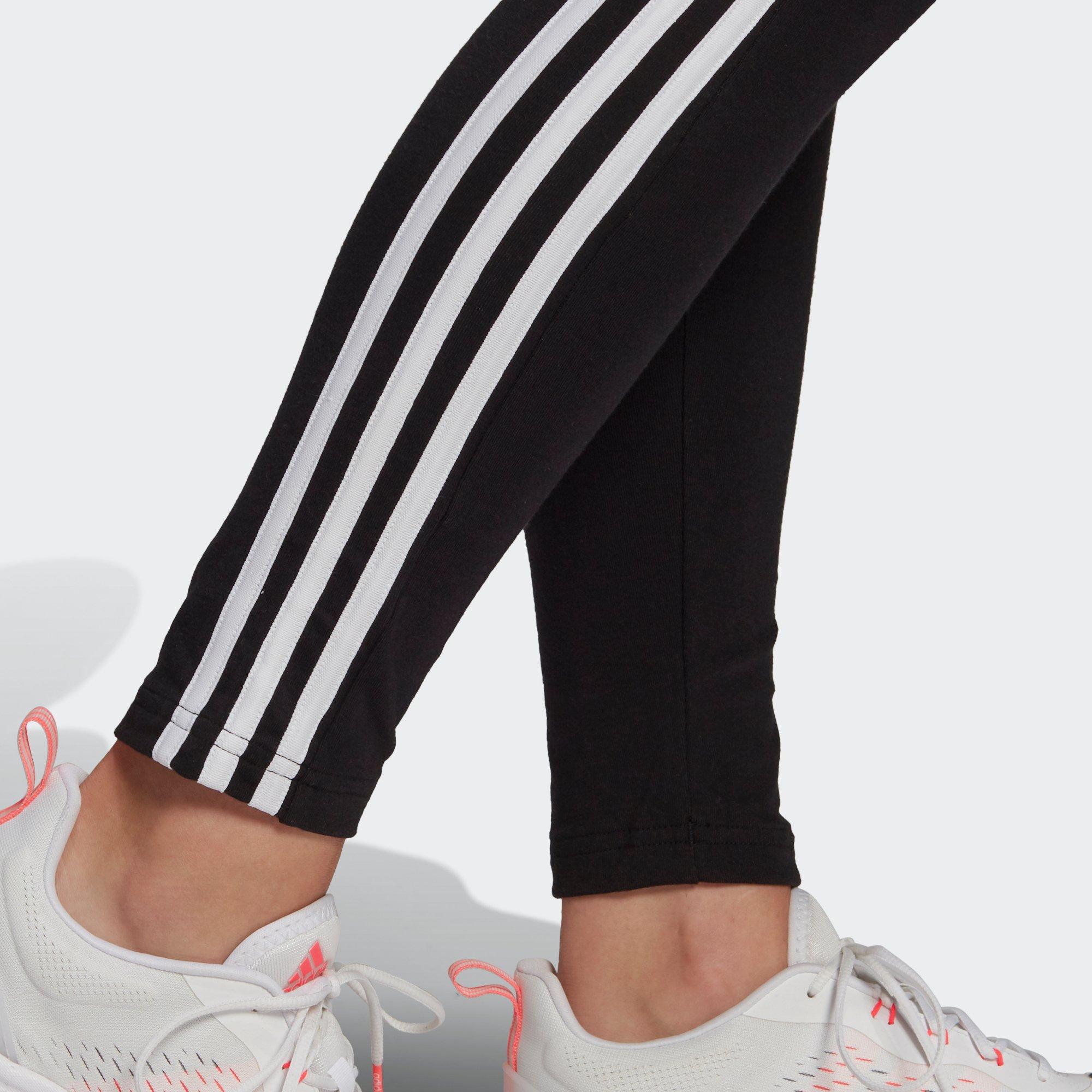 adidas 3S LEG BLACK/WHITE Leggings sportivo lungo 