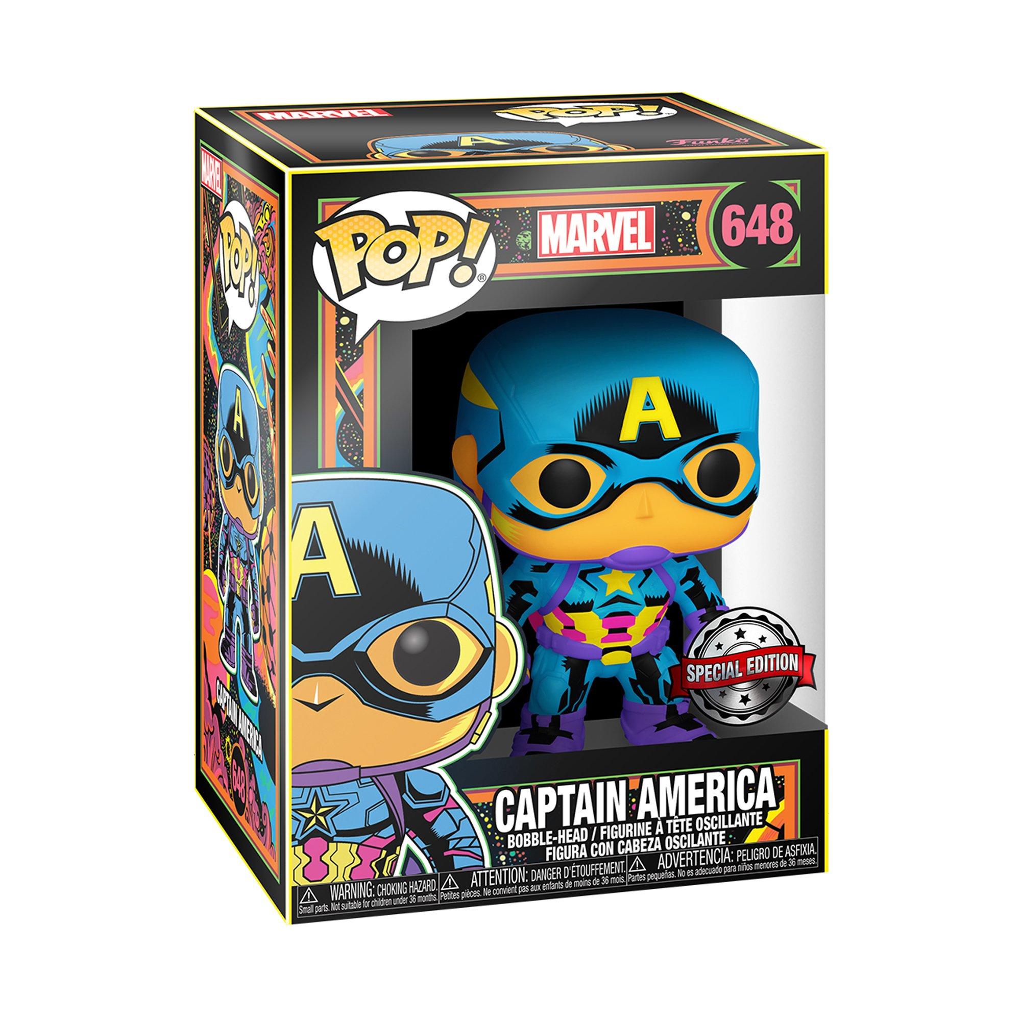 Image of Marvel Black Light, Captain America Unisex Multicolor