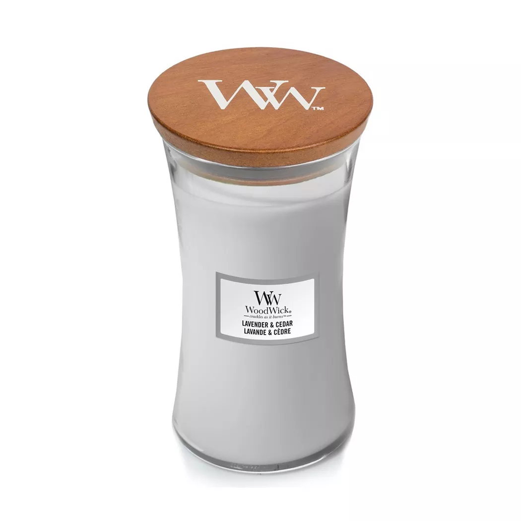 Woodwick Lavender & Cedar Candle White 609g