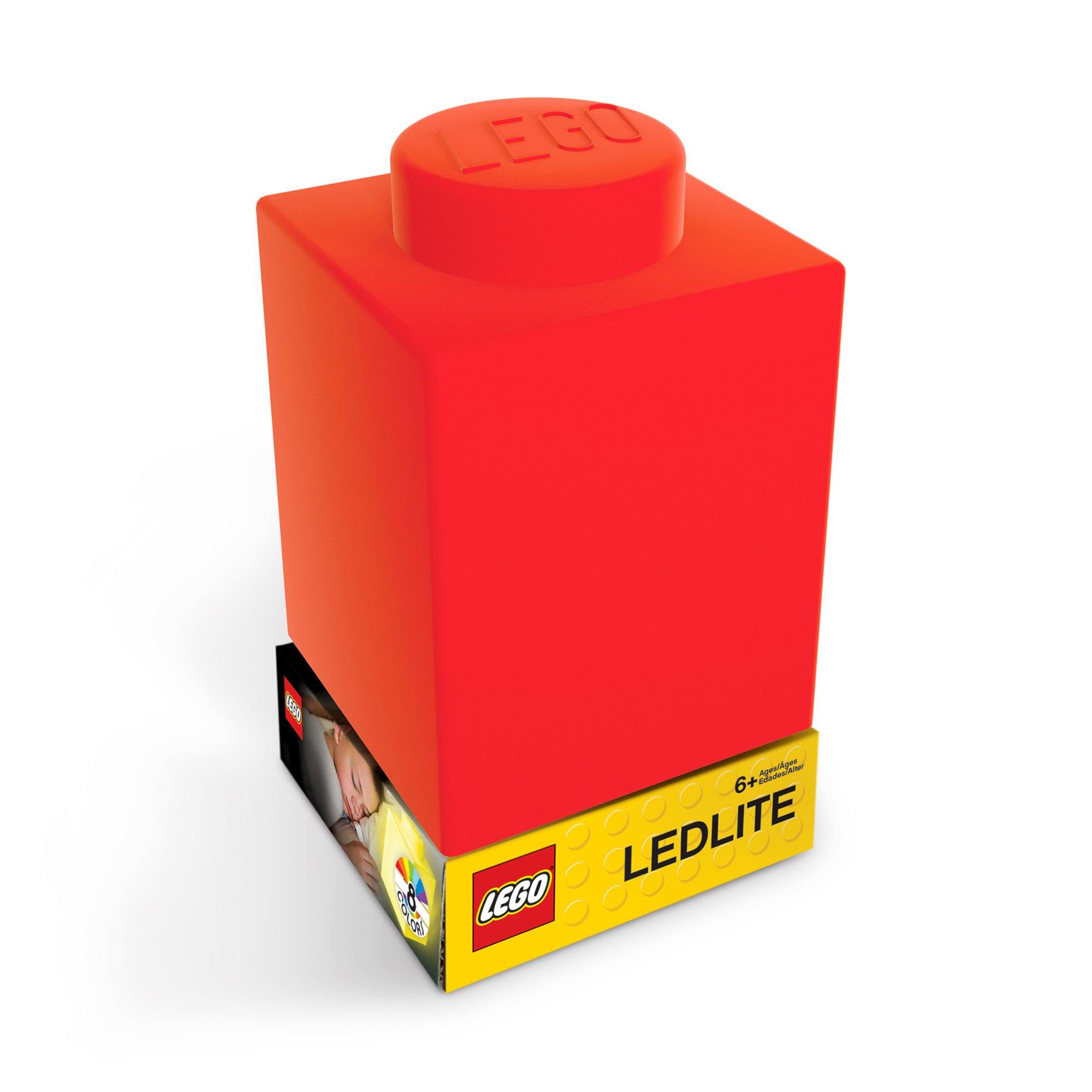 Image of Legostein Nachtlicht Aus Silikon Rot