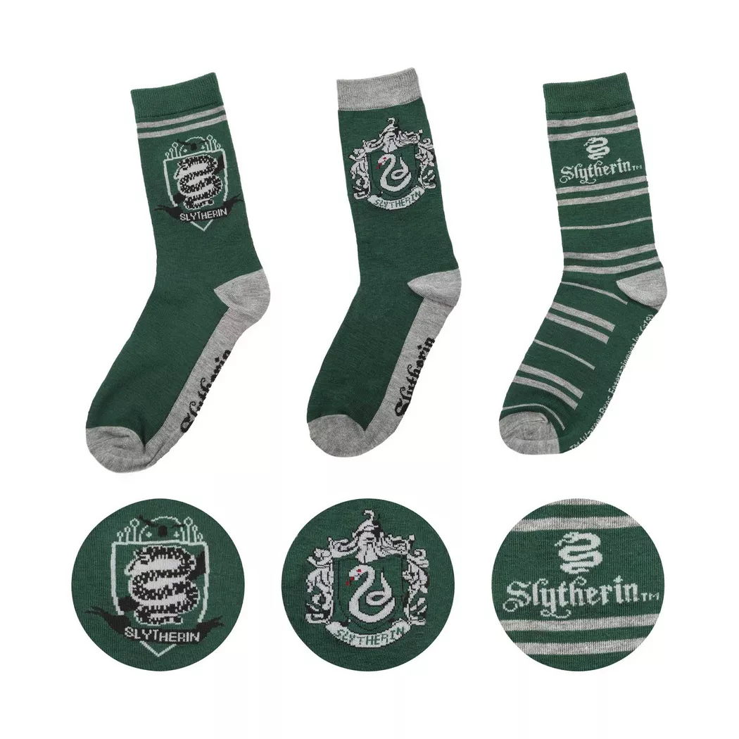 Cinéreplicas - Harry Potter Socken 3er-Pack Slytherin, Grün