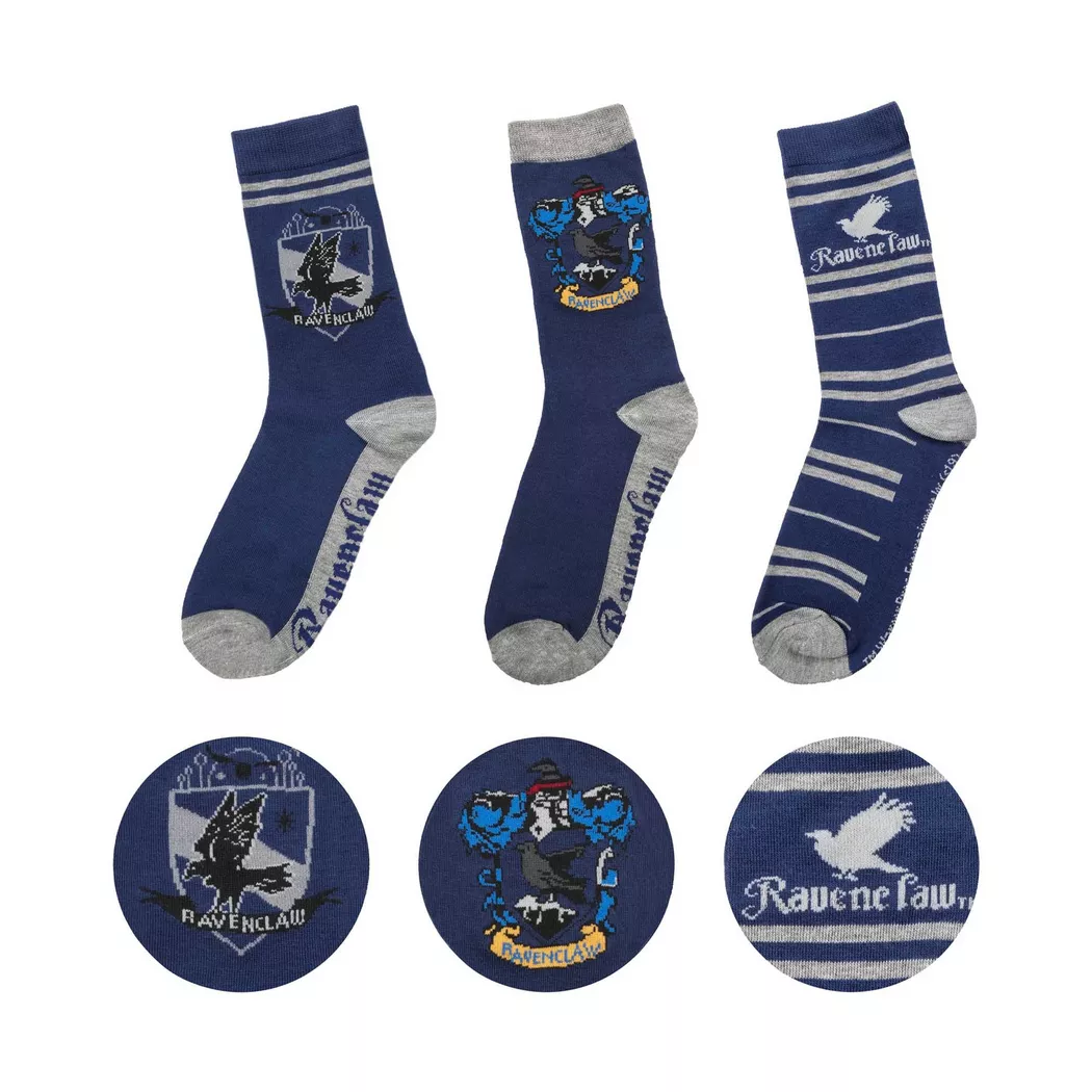 Cinéreplicas - Harry Potter Socken 3er-Pack Ravenclaw, Blau