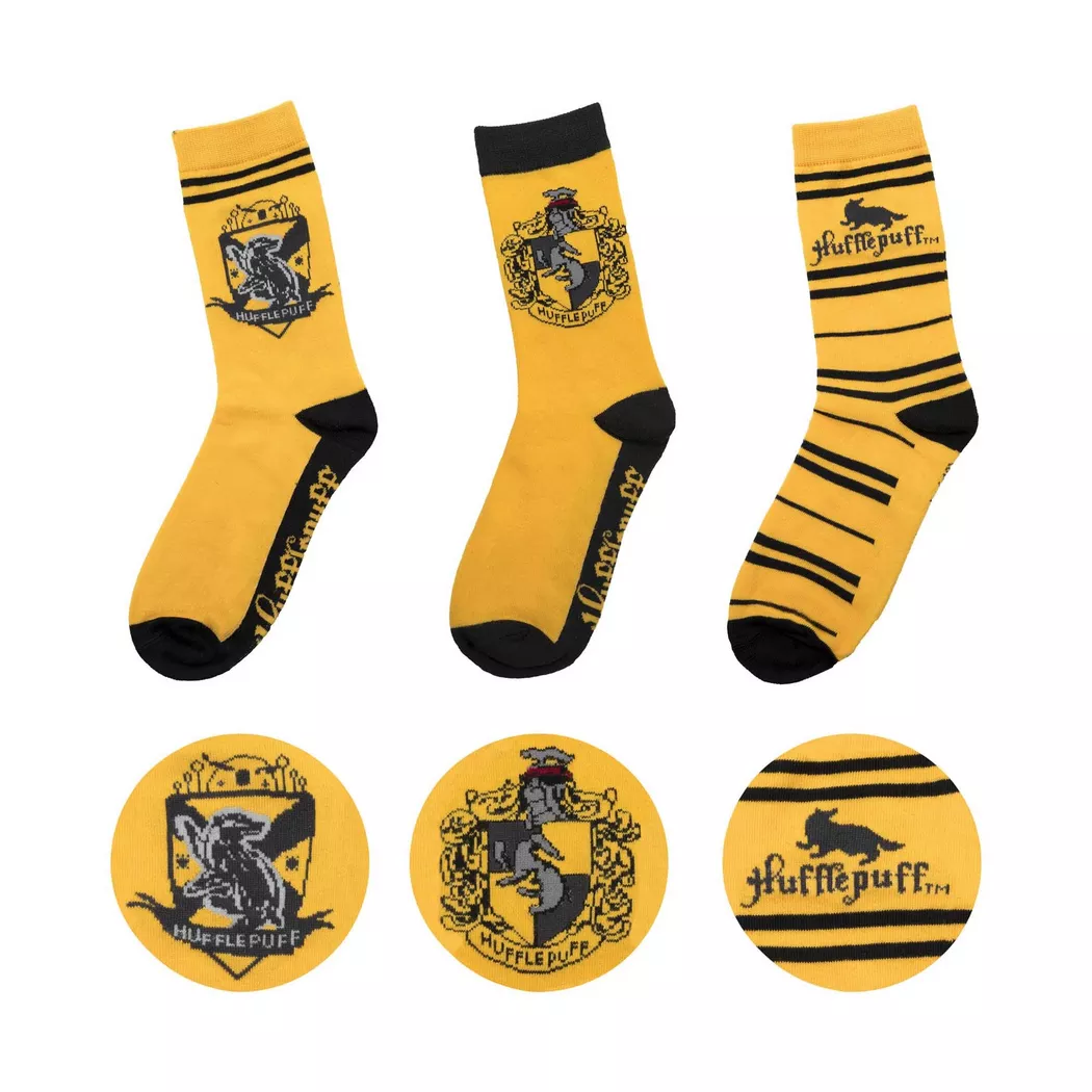 Cinéreplicas - Harry Potter Socken 3er-Pack Hufflepuff, Gelb