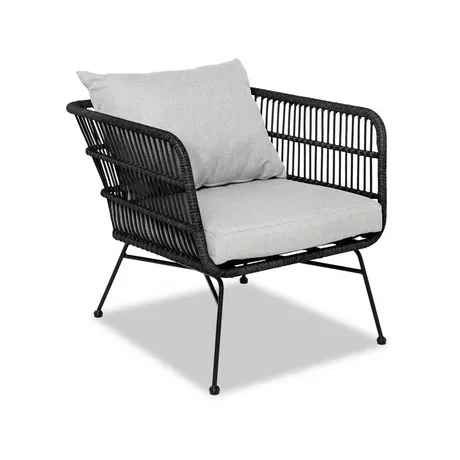 Manor Sessel Steel rattan Black