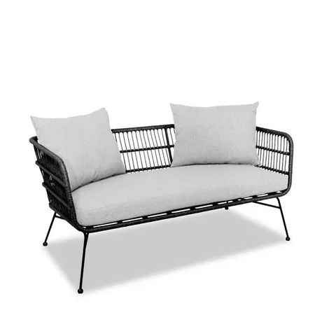 Manor Sessel Steel rattan Black