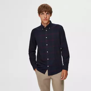 SELECTED Camicia a maniche lunghe FLANNEL SHIRT Navy