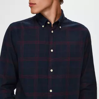 SELECTED Chemise à manches longues FLANNEL SHIRT Marine