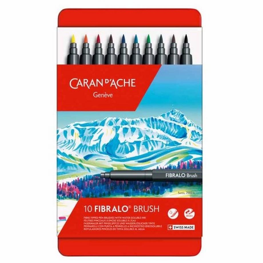 Caran d'Ache Filzstift im Metalletui Fibralo Brush 