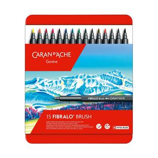 Caran d'Ache Filzstift im Metalletui Fibralo Brush Fasermaler 