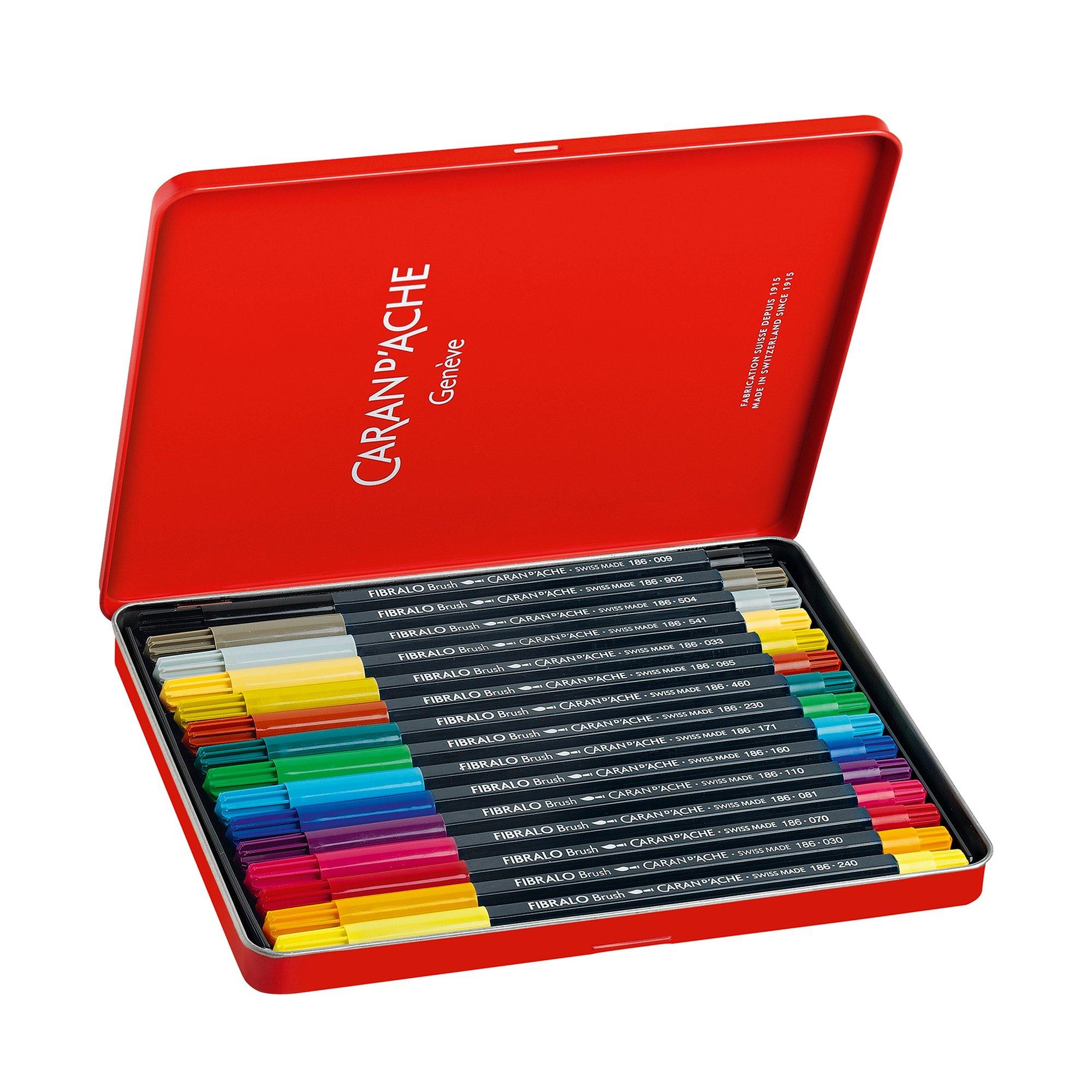 Caran d'Ache Feutre dans un étui métallique Fibralo Brush Fasermaler 