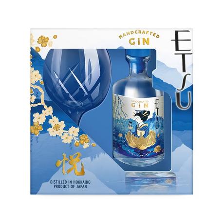 Etsu Gin giapponese con bicchiere  