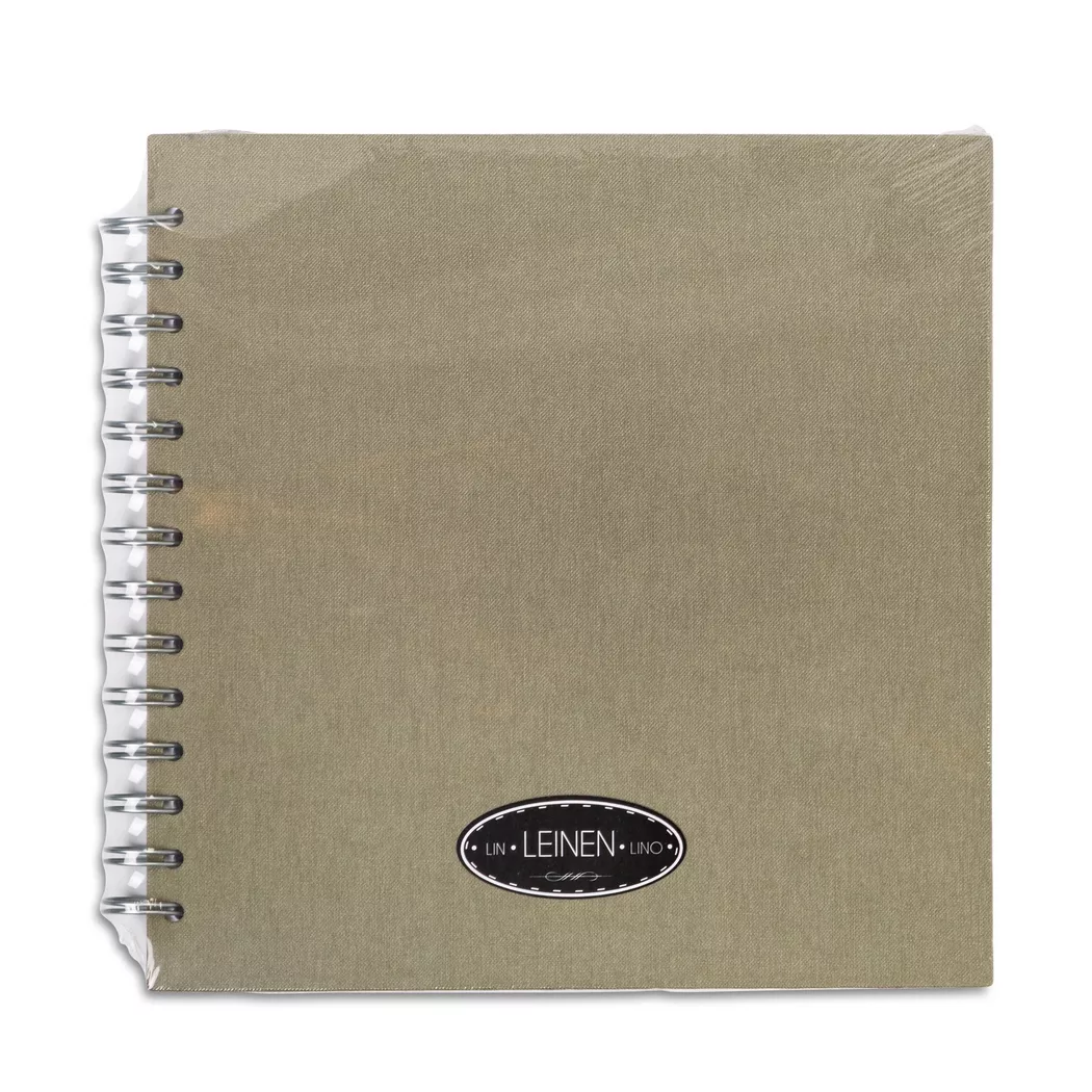 EIBERT - Kreativbuch mit Leineneinband, 20X20CM, Khaki