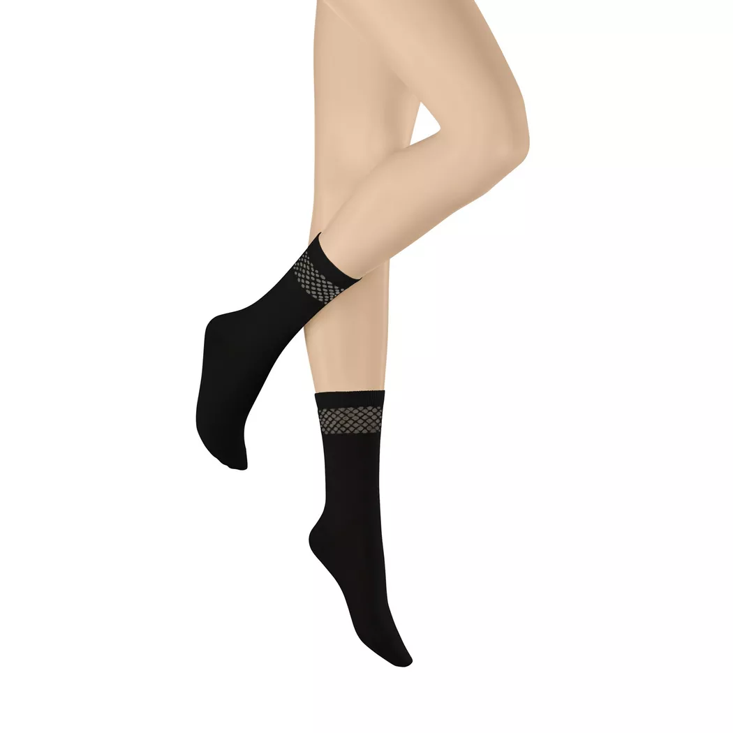 Kniestrümpfe KUNERT "LIZ", Damen, Gr. 35-38, schwarz, Baumwollmischung, normal, Socken Kniestrümpfe, druckfreier Komfortbund 6
