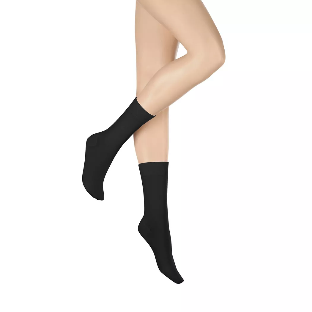 Kniestrümpfe KUNERT "LIZ", Damen, Gr. 35-38, schwarz, Baumwollmischung, normal, Socken Kniestrümpfe, druckfreier Komfortbund 4