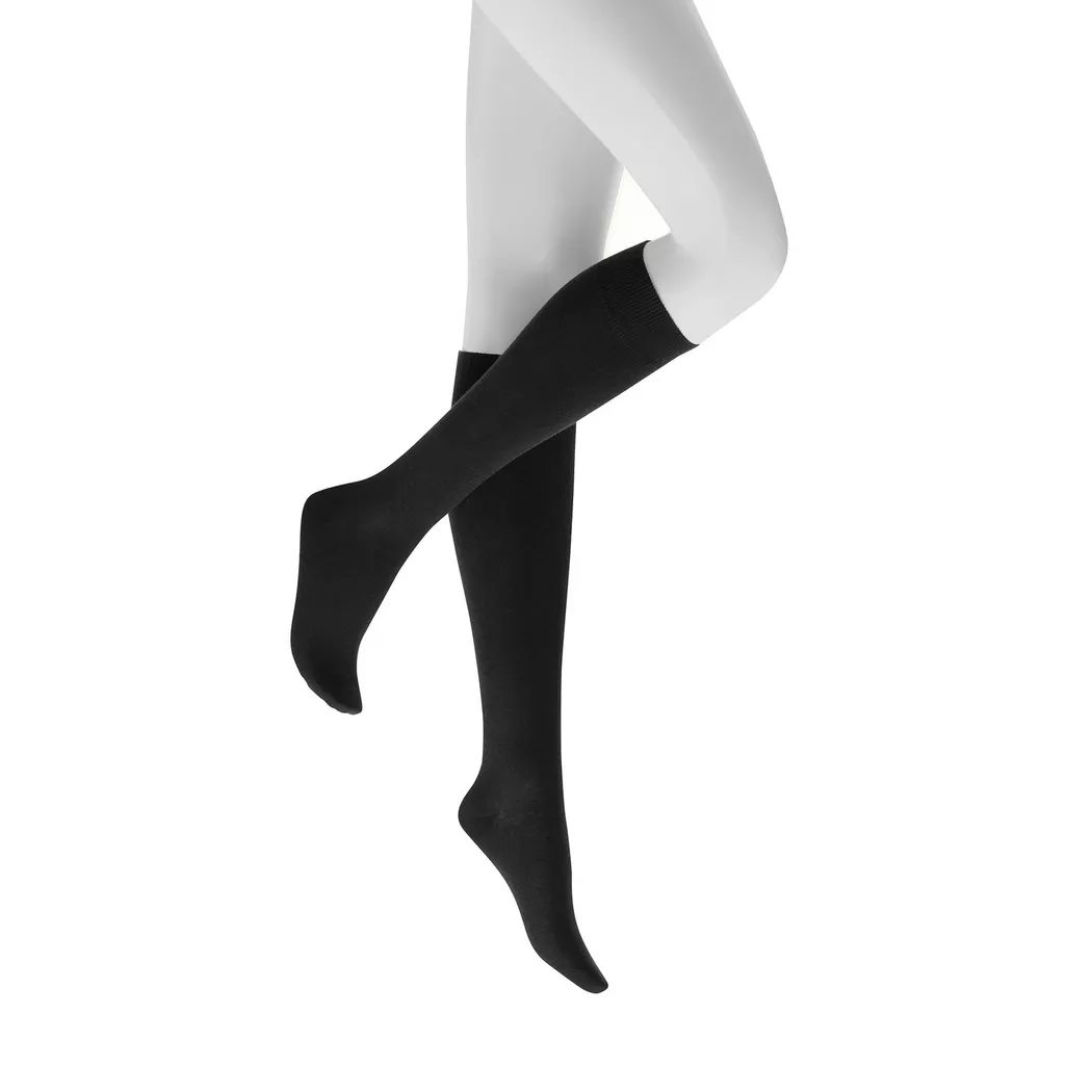 Kniestrümpfe KUNERT "LIZ", Damen, Gr. 35-38, schwarz, Baumwollmischung, normal, Socken Kniestrümpfe, druckfreier Komfortbund 5