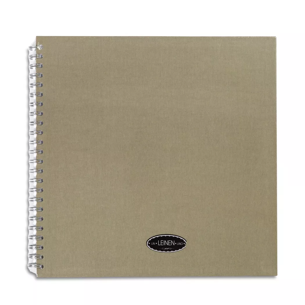EIBERT - Kreativbuch mit Leineneinband, 32x32cm, Khaki