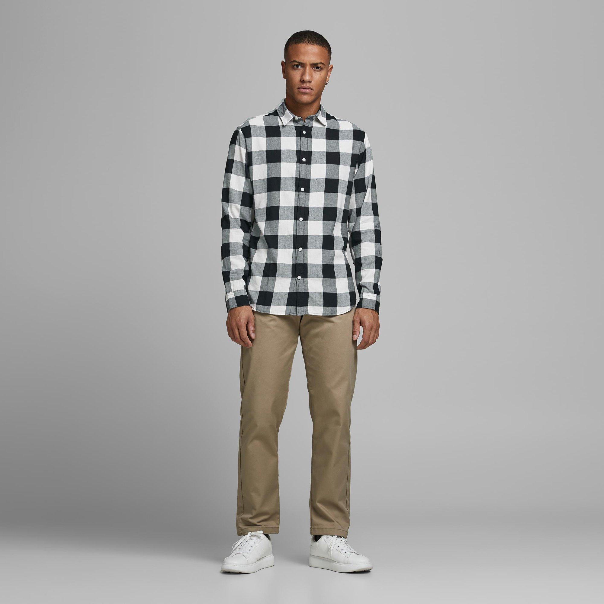 JACK & JONES Egingham Twill Camicia Maniche Lunghe a Quadri  