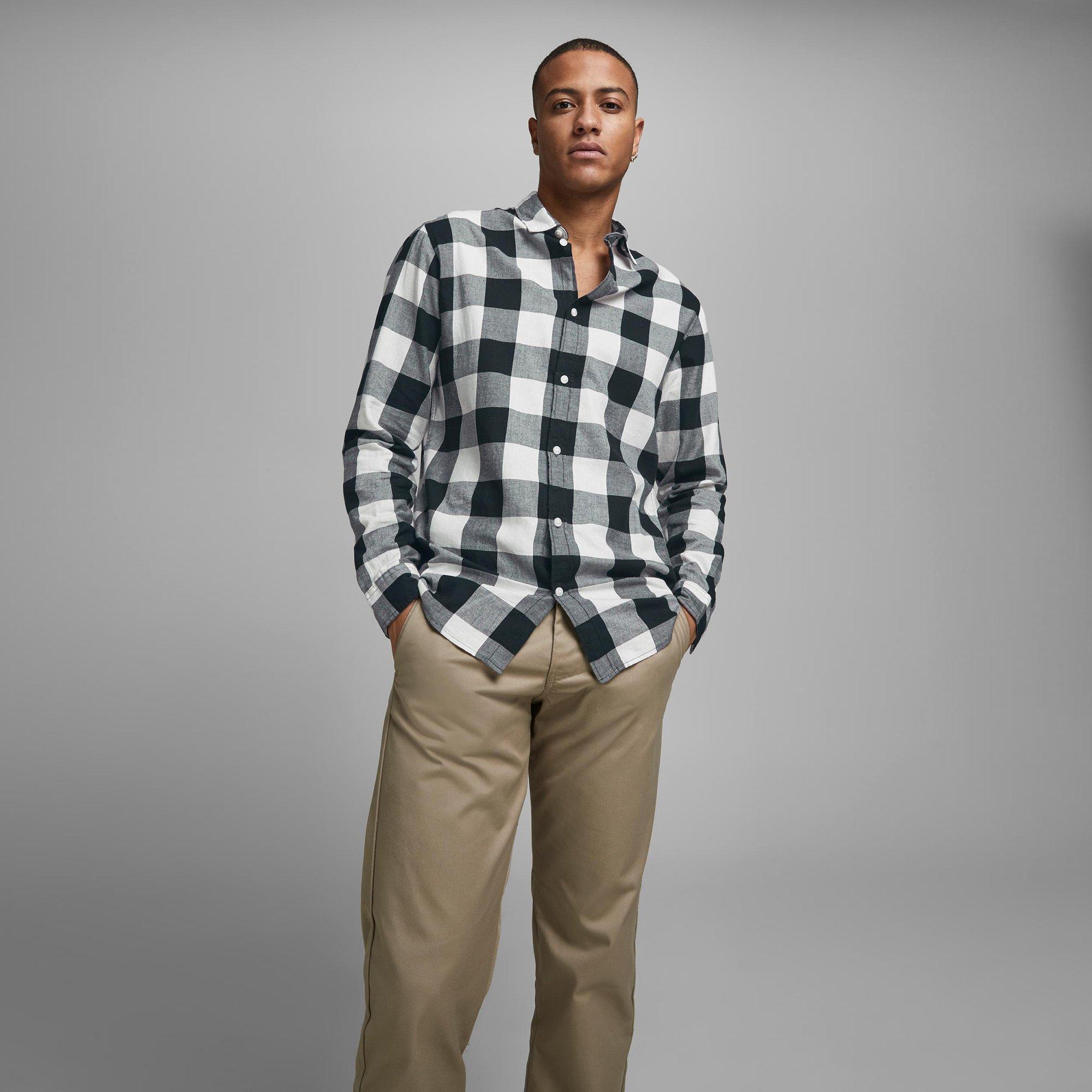 JACK & JONES Egingham Twill Camicia Maniche Lunghe a Quadri  