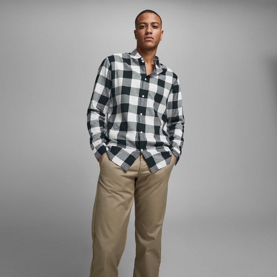 JACK & JONES Egingham Twill Langarm Kariertes Hemd  