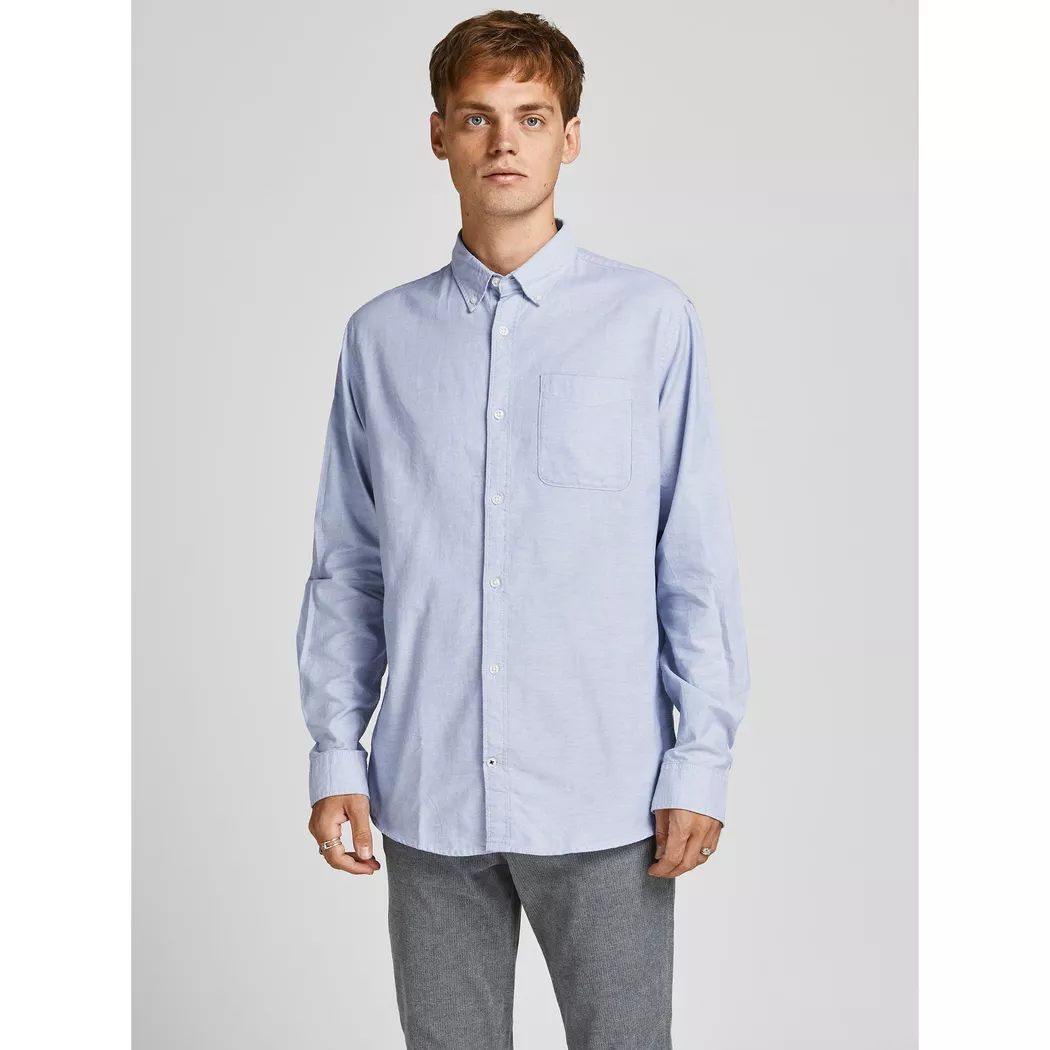 Jack & Jones Chemise à Manches Longues Oxford Cashmere Blue / Slim Fit M Homme