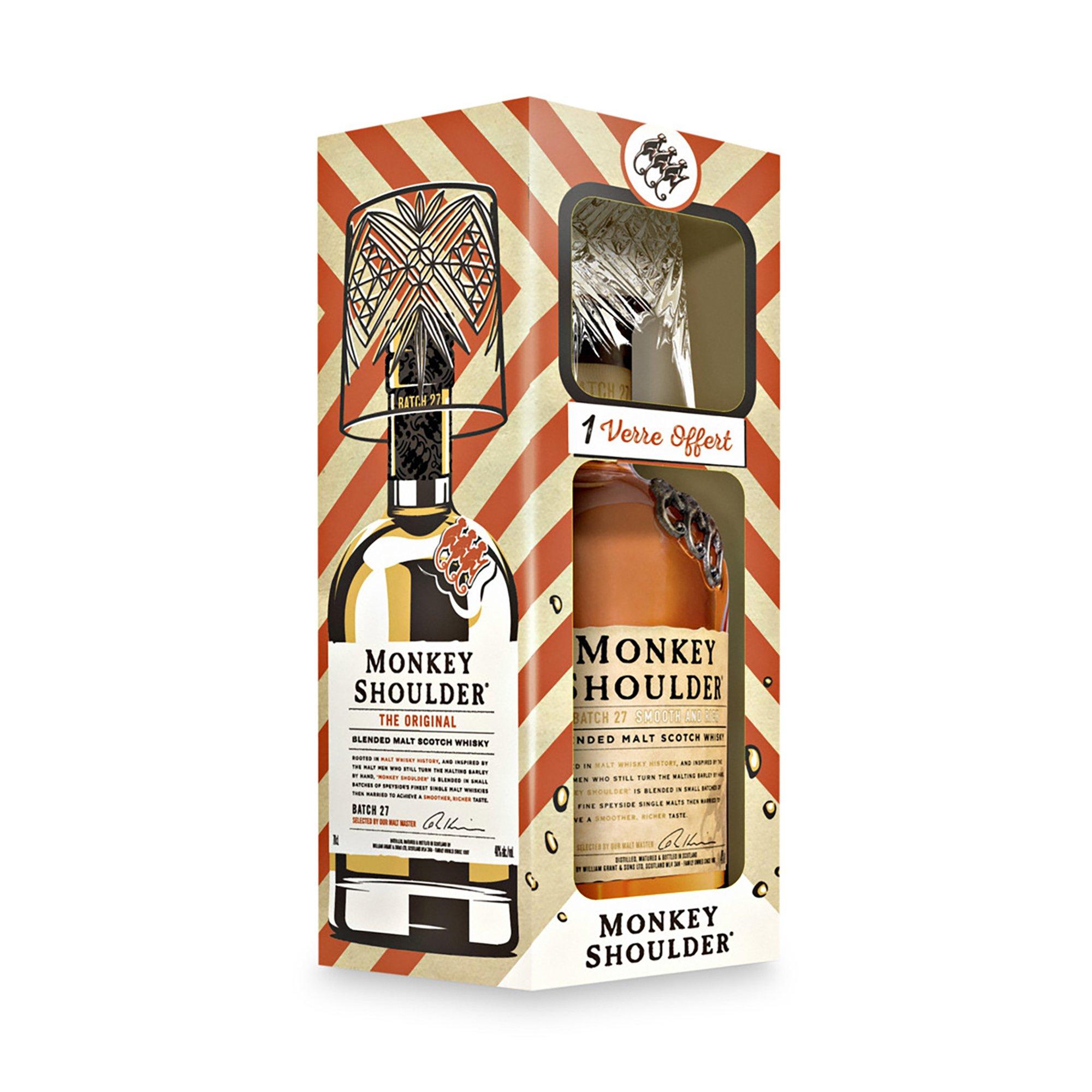 Image of Monkey Shoulder Blended Mal Scotch Whisky mit Glas - 70 cl