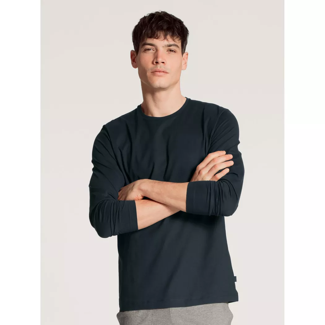 Calida - T-Shirt, langarm, für Herren, Dunkelblau, Größe M