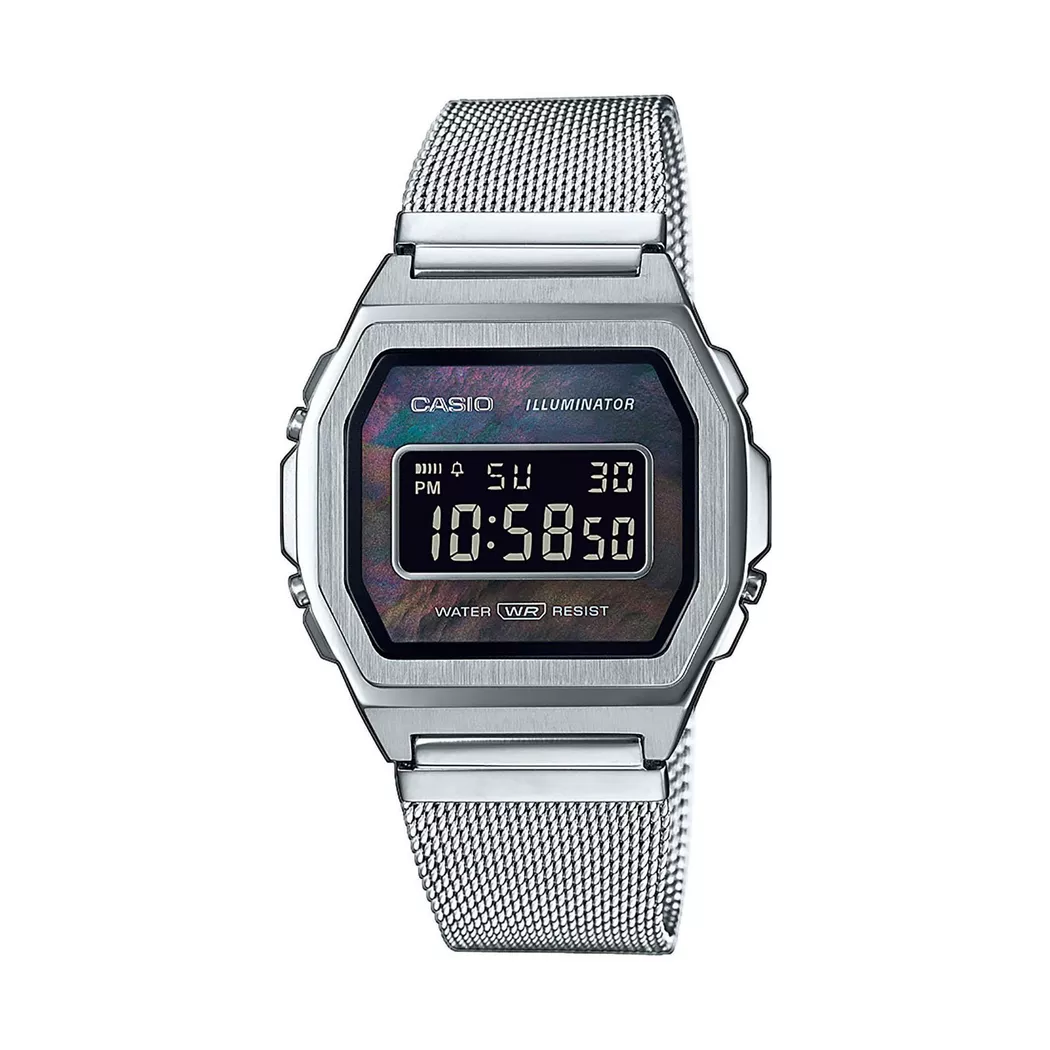 CASIO - Digitaluhr, Vintage ICONIC, 39.5MM, Silber
