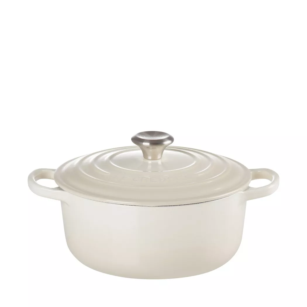 Le Creuset Cast Iron Round Casserole 20cm/2.4L Ivory