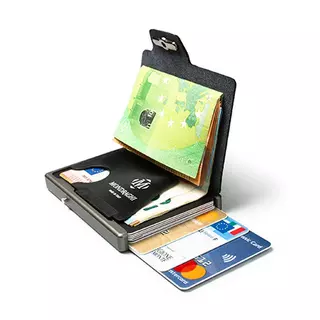 MONDRAGHI RFID sicherer Card holder Card holder,RFID Charcoal Black