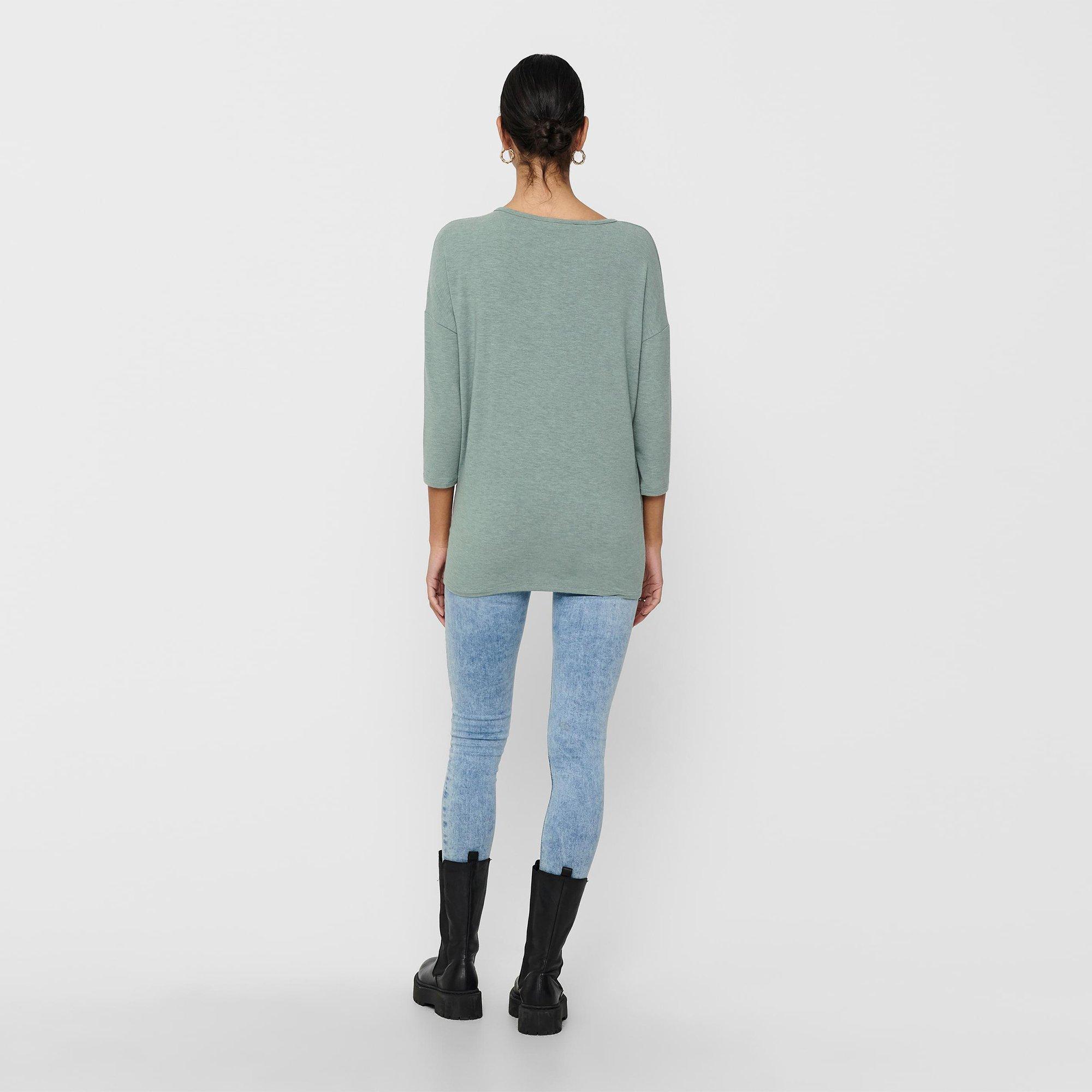 ONLY Glamour 3/4 Col Rond Manches 3/4 Top  