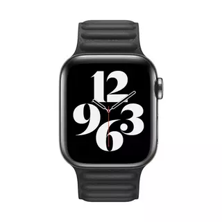 Apple Leather Link - L (Late 2020) (Apple Watch) Cinturino in cuoio per Smartwatch Black