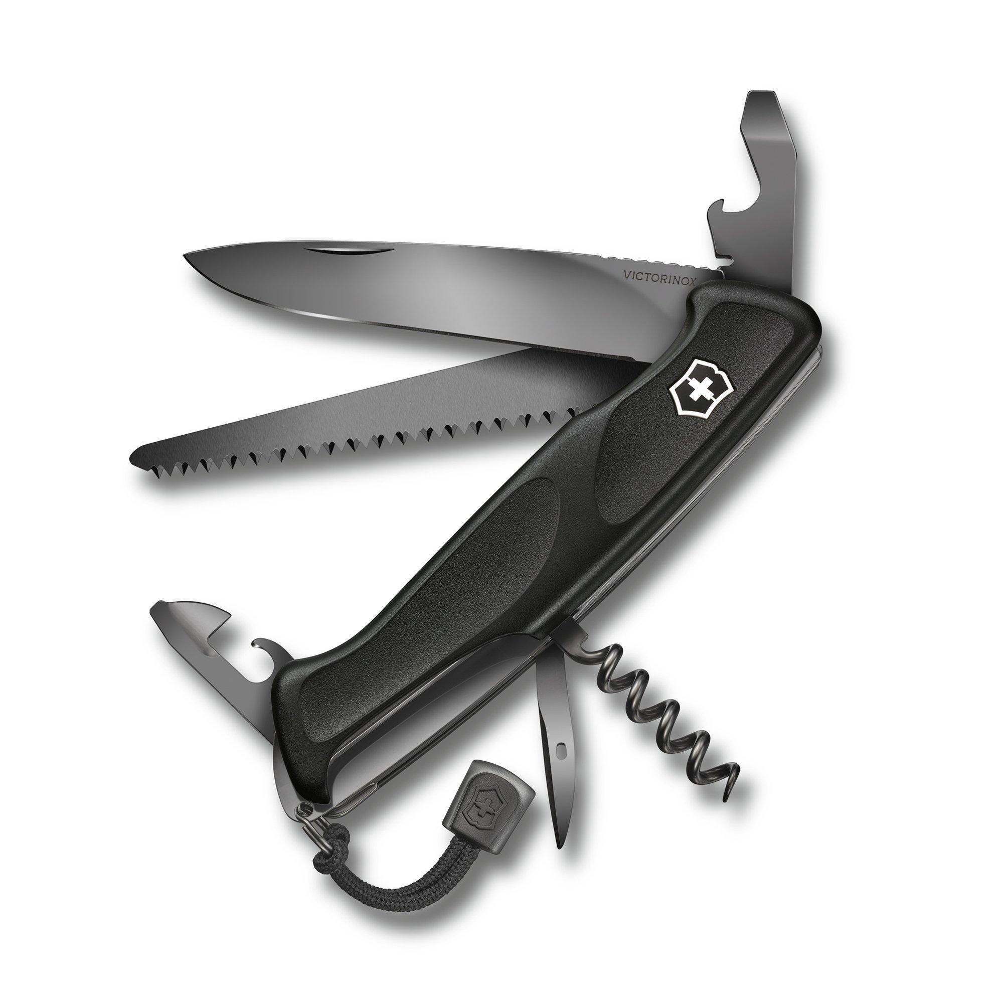 VICTORINOX Taschenmesser mit 24 Funktionen
 Ranger Grip 55 Onyx Black 