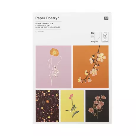 Rico Design Bloc de cartes Paper Poetry Multicolor