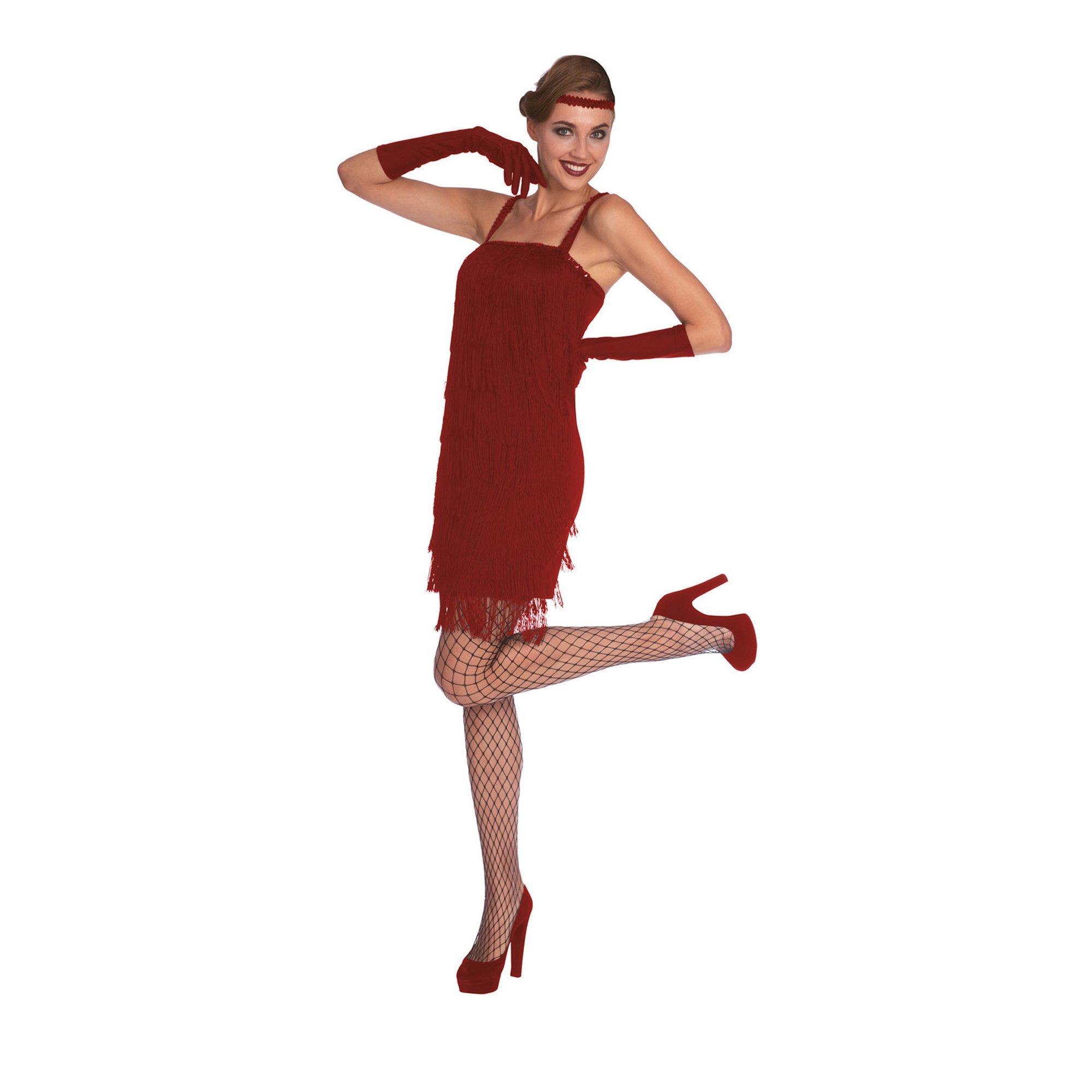 Image of Flapper Kleid Damen Rot