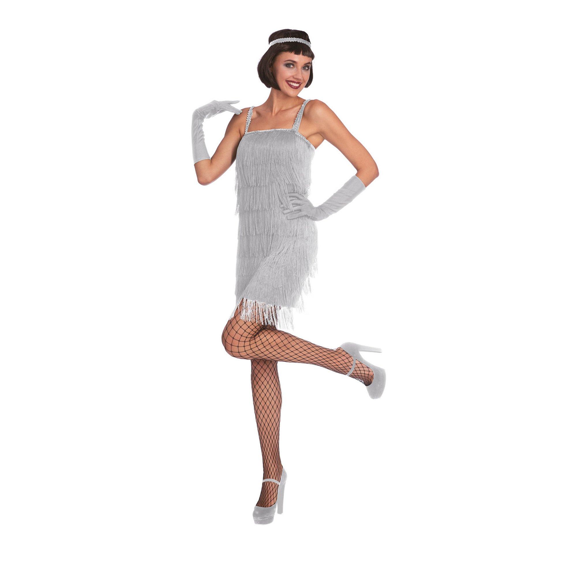 Image of Flapper Kleid, Kostüm für Damen Silber