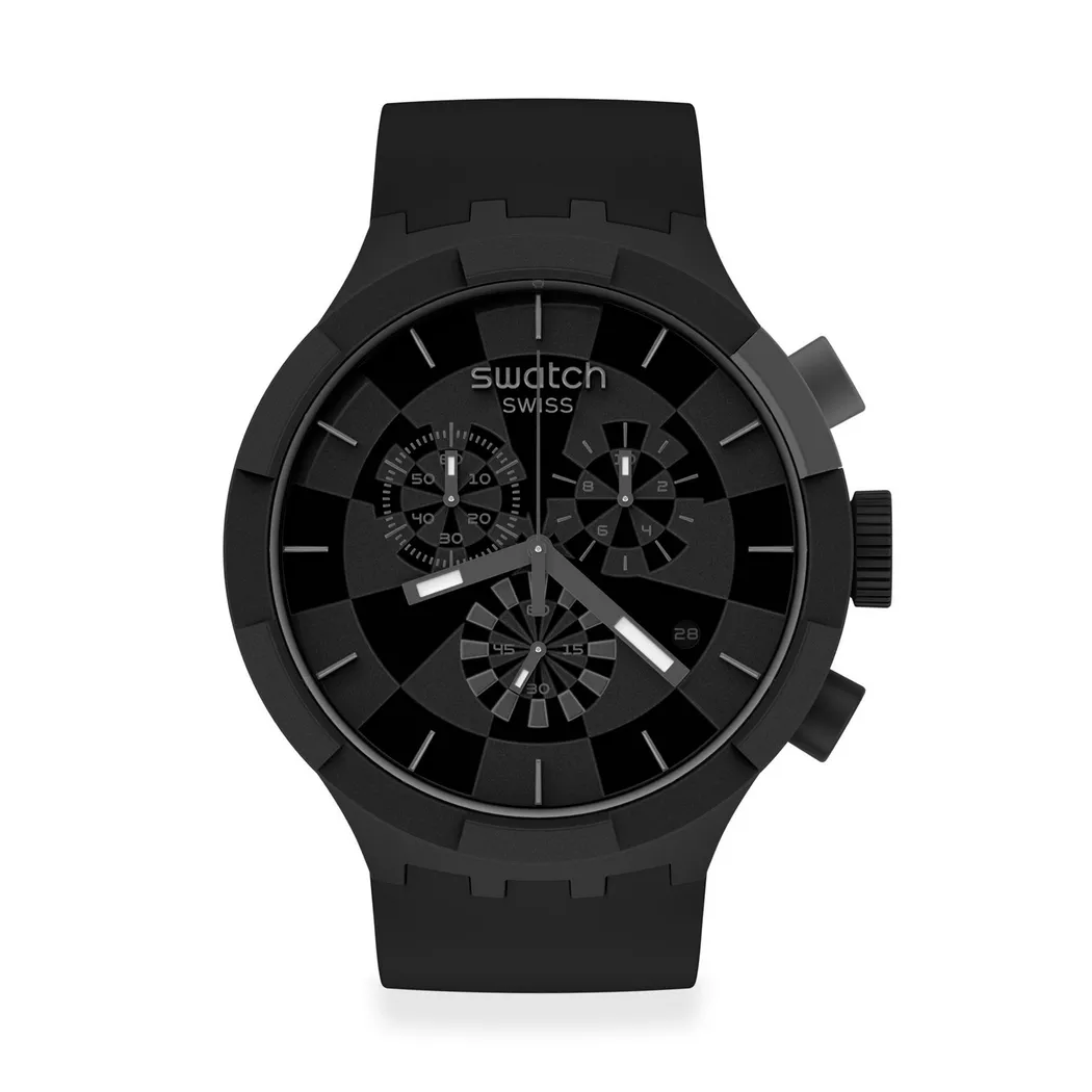 Swatch - Chronograph Uhr, Big Bold Checkpoint Black, 47mm