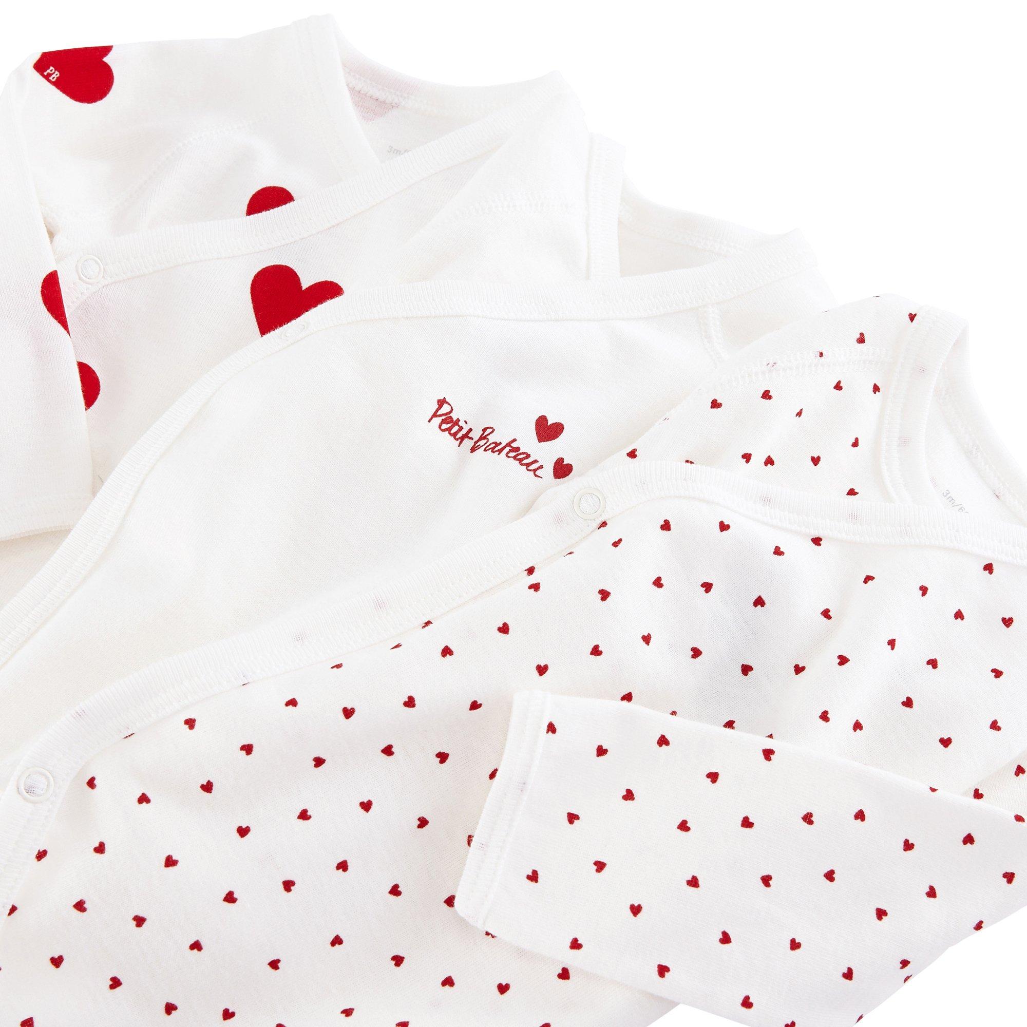 PETIT BATEAU  Lot de 3 bodys, manches longues 