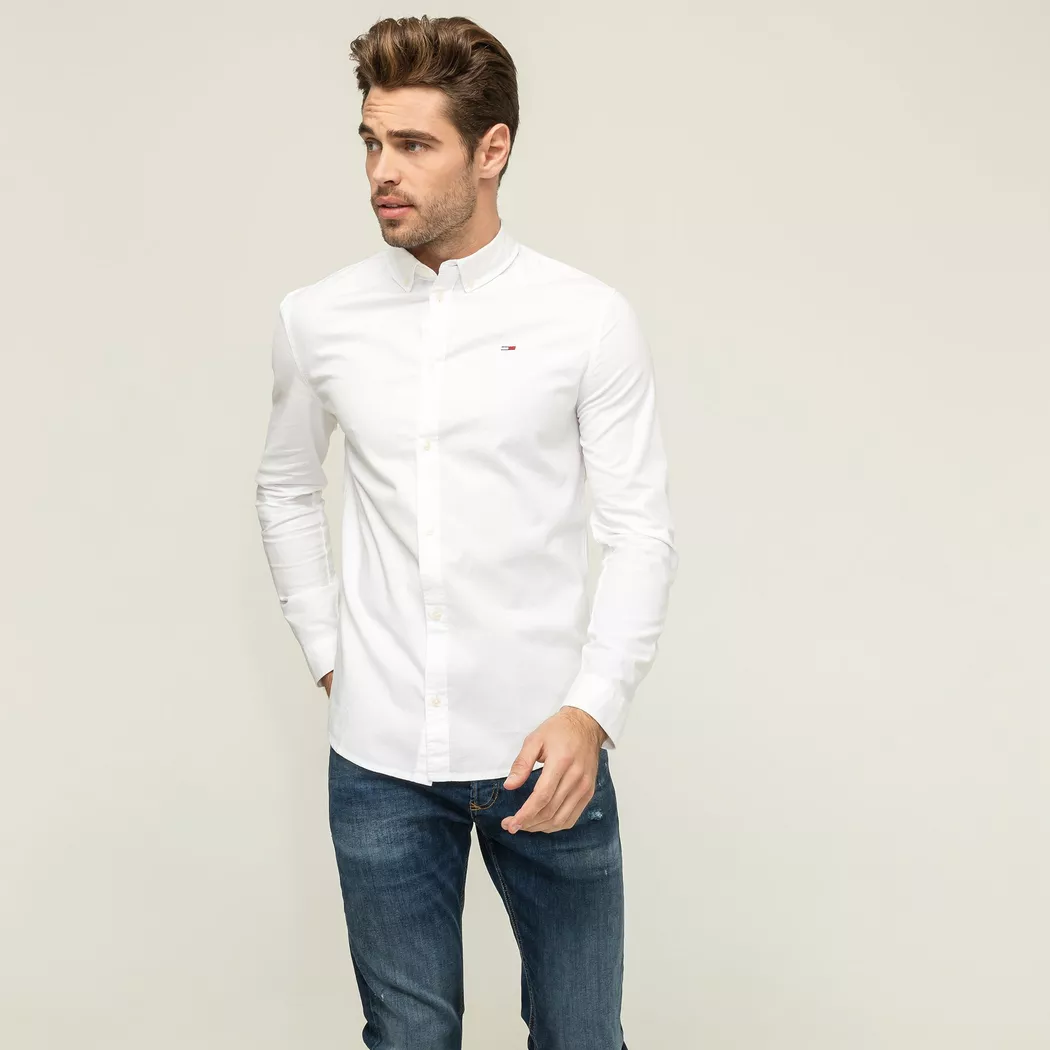 Tommy Jeans Chemise à Manches Longues Slim Stretch Oxford White XL Homme