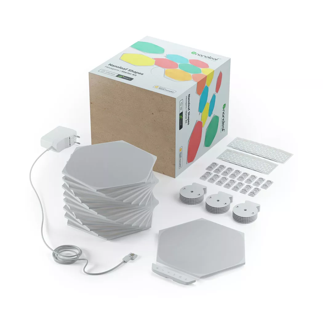 Nanoleaf – Hexagon Starter Kit (15 Panels), App-gesteuerte LED-Lampe, Multicolor