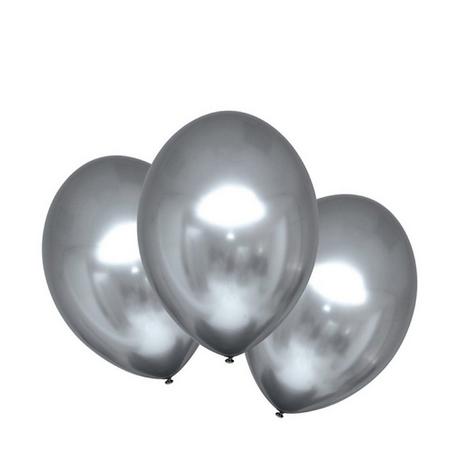 amscan  6 Palloncini satiné luxe platinum 